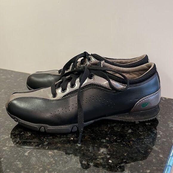 Ladies Golfstream E5000 Leather Spikeless Golf Shoes Khaki/black Size 8.5M - Picture 4 of 10